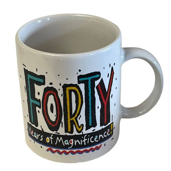 Vintage Amscan Forty Years of Magnificence Coffee Mug Cup White 1995 - Picture 6 of 16